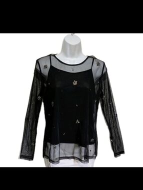 Bongo Mesh Sheer Whimsigoth Top M Goth Grunge Whimsical 90s Y2K #7000